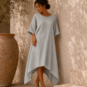 La Higuera de Grazalema | Vestido Lino Estrella Gris