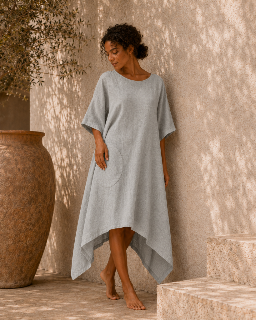 La Higuera de Grazalema | Vestido Lino Estrella Gris